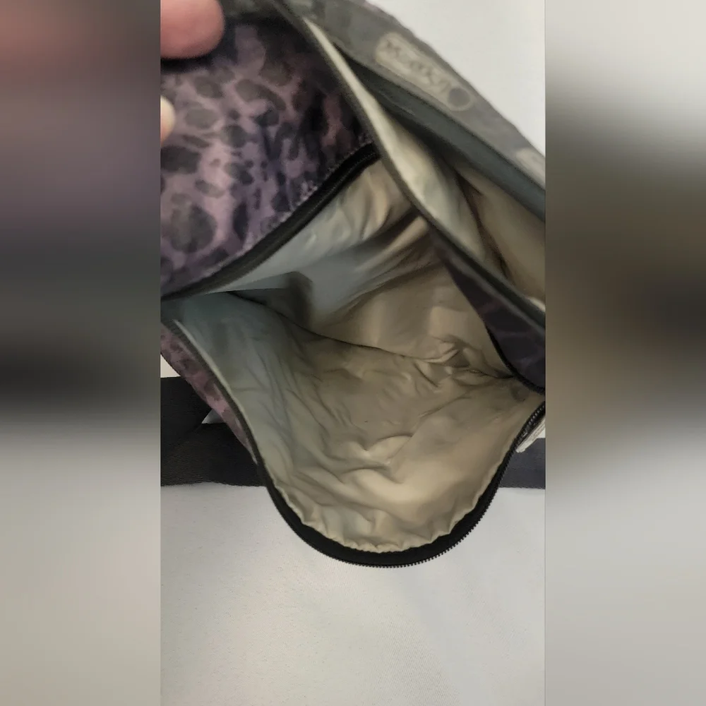 LeSportSac Purple & Black Animal Print Crossbody Bag - Picture 9 of 12